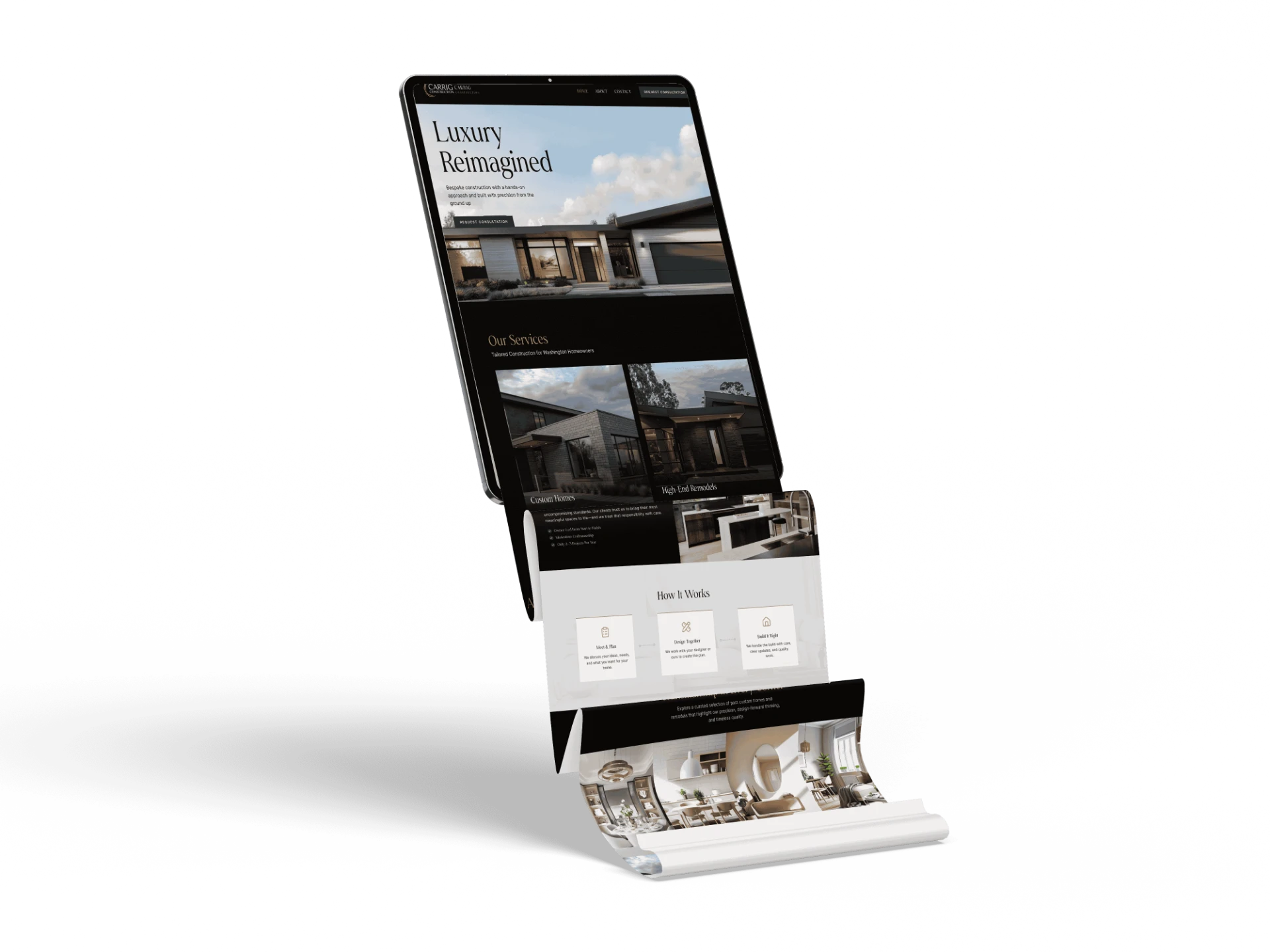 Luxury construction website design by RallyPoint Marketing