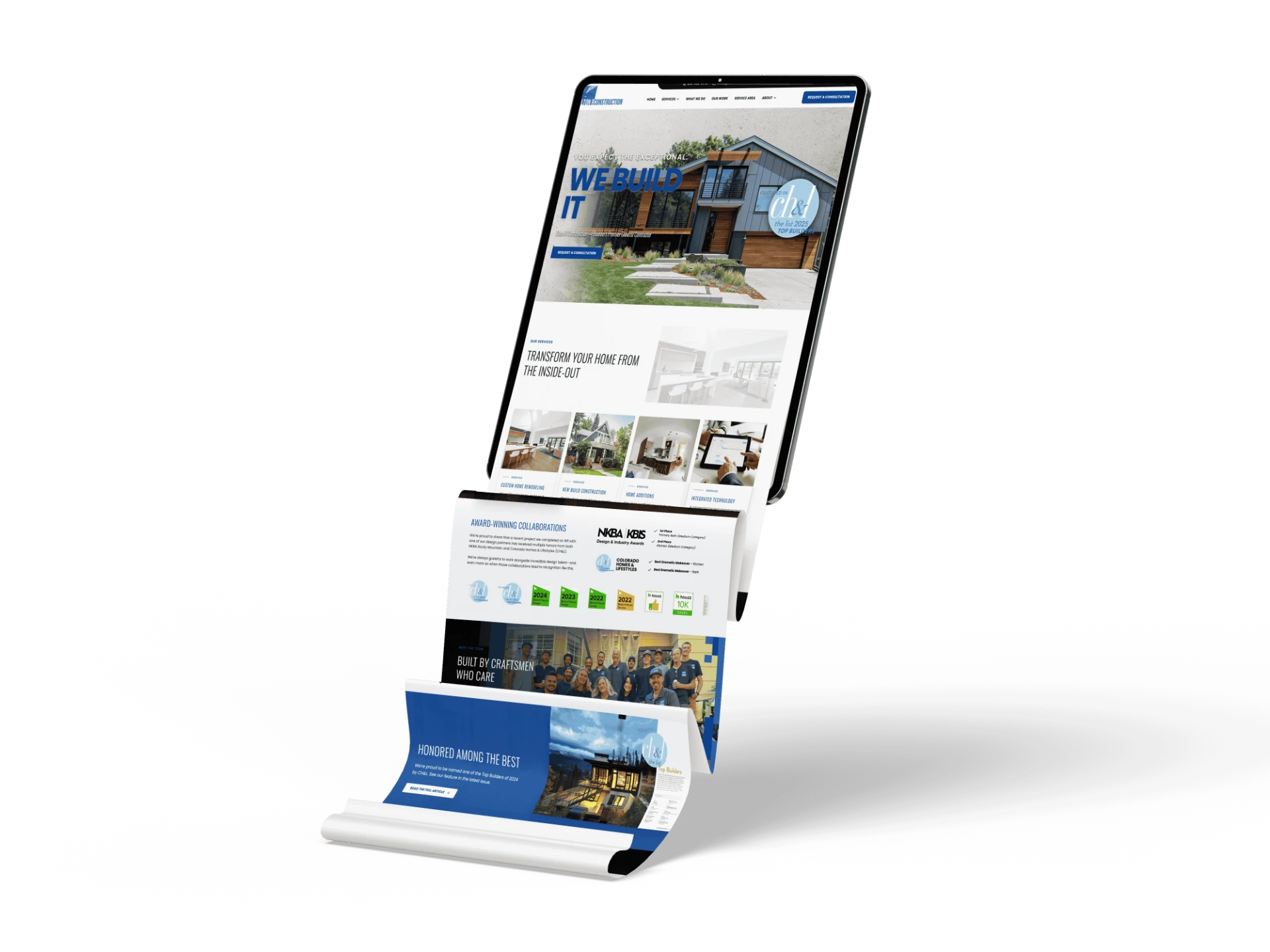 Custom home builder website design by RallyPoint Marketing