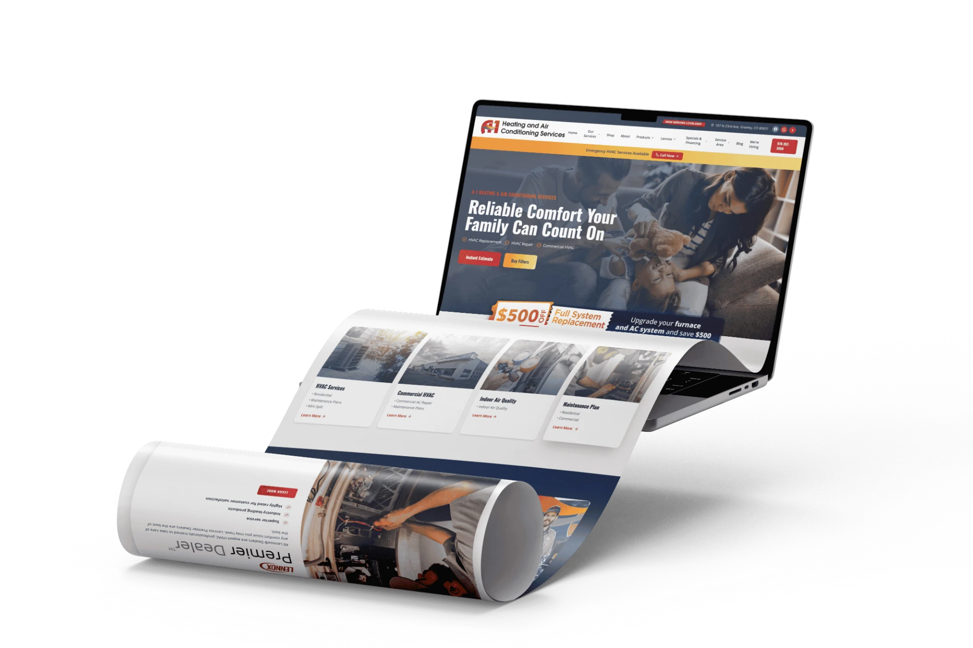 HVAC company website design by RallyPoint Marketing