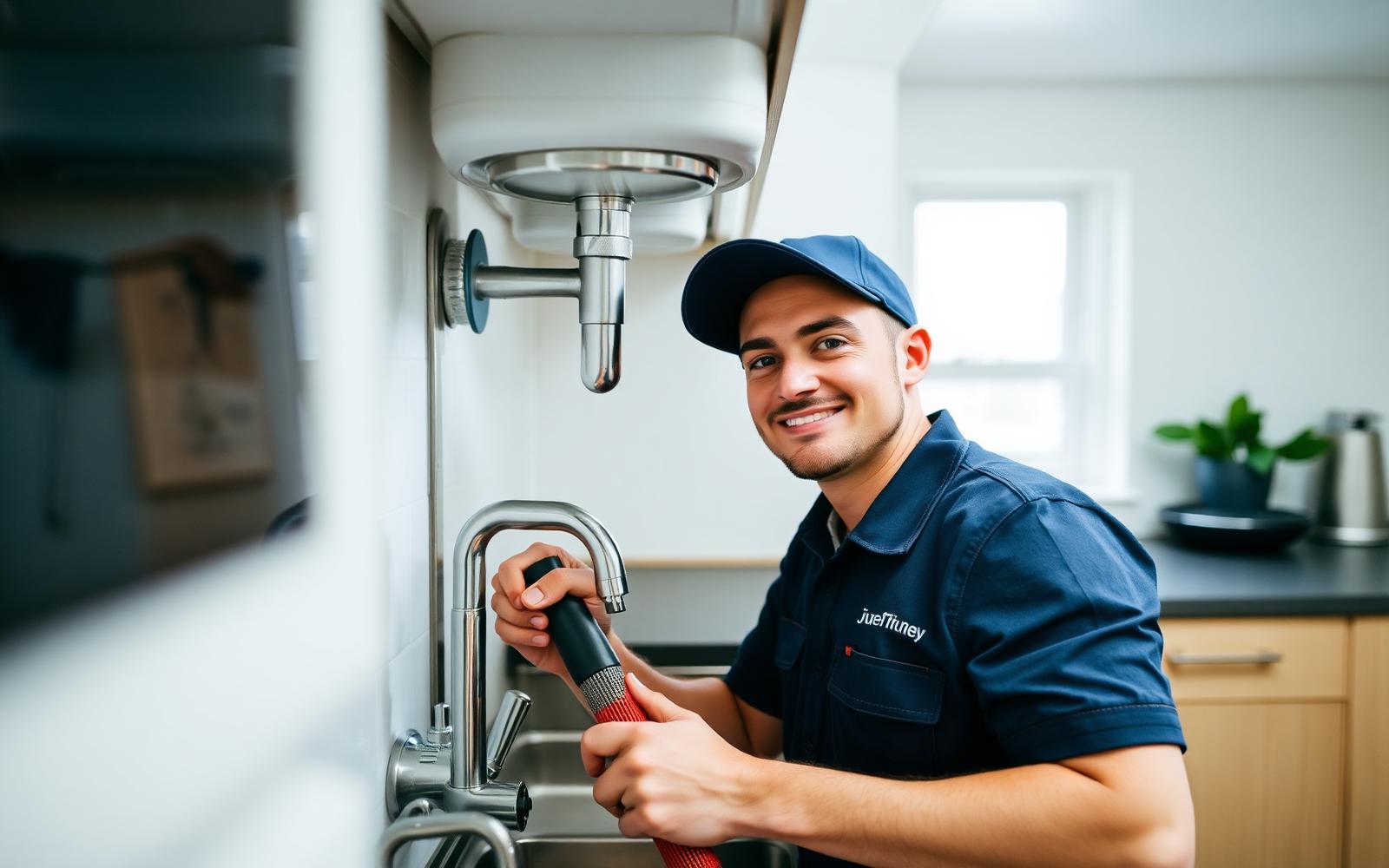 Plumbing professional at work